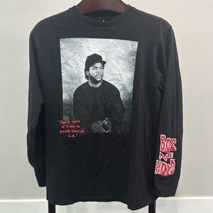 Rare Boyz n the Hood Ice Cube Black Graphic Long Sleeved Tee.